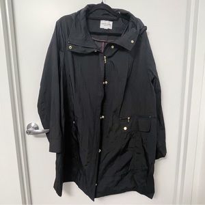 Cole Haan Women's Packable Hooded Rain Jacket with Bow 2XL